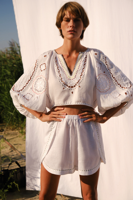 Merezhivo Blouse in White