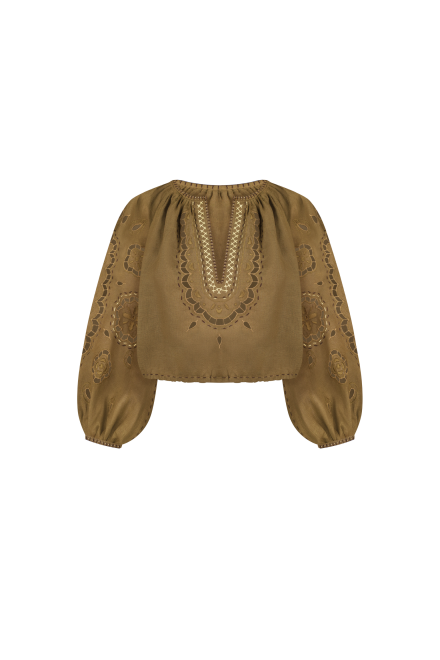 Merezhivo Blouse in Golden Green
