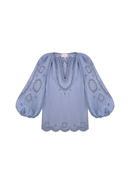 Merezhivo Long Blouse in Pale Blue