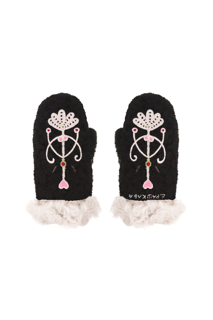 Snowfall Mittens in Black
