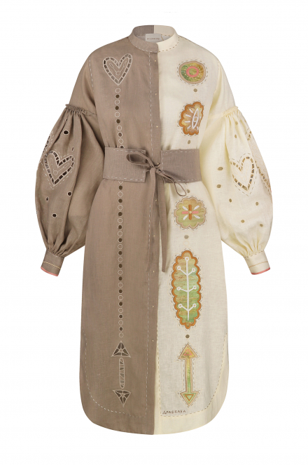 Epic Flower Dress in Ivory and Biege