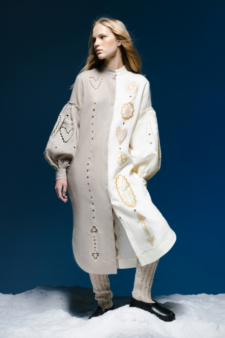 Epic Flower Dress in Ivory and Biege