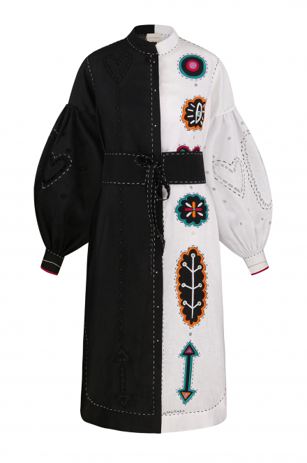 Epic Flower Dress in Black and White