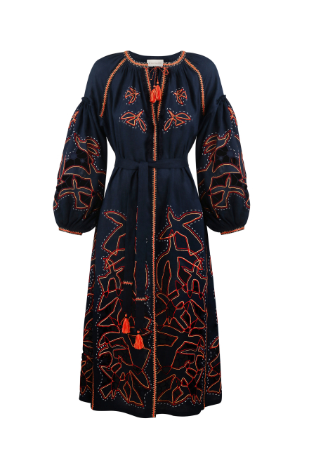 Flying Home midi Dress in Navy blue