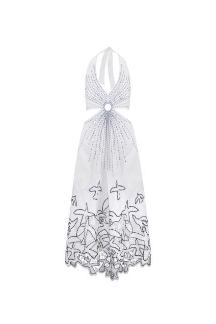 To the light short Sarafan dress in White
