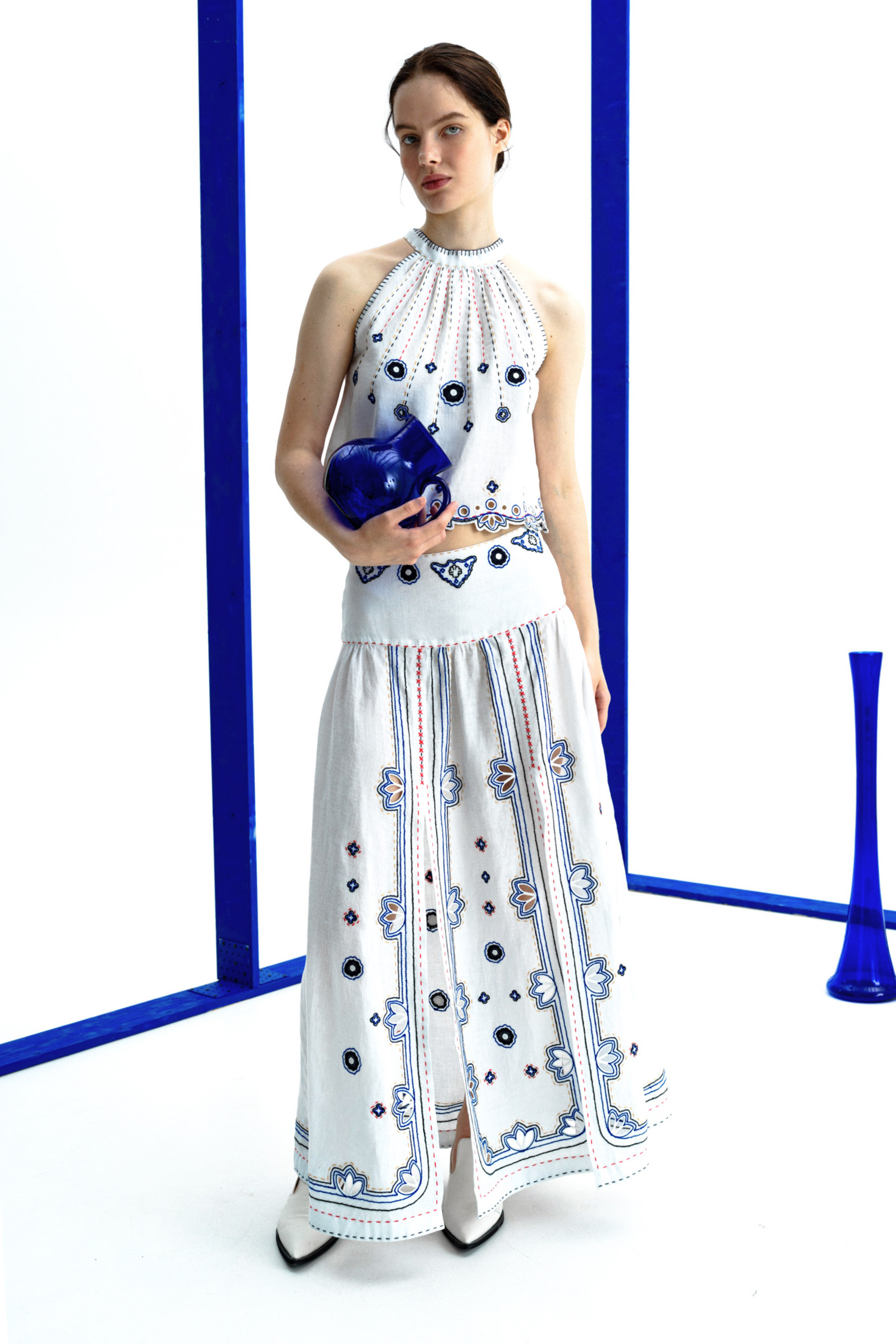 Check mate skirt in White