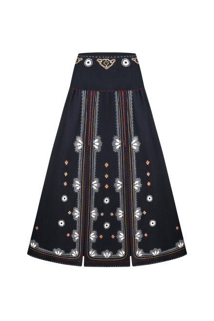 Check mate skirt in Navy Blue