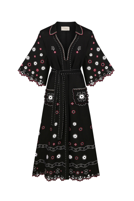 Glass House Long Dress in Black