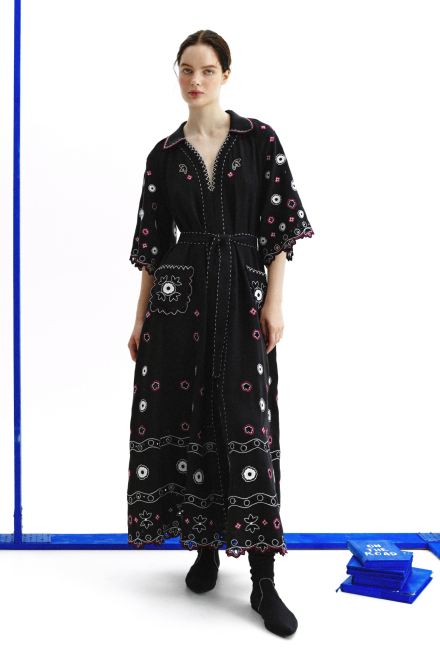 Glass House Long Dress in Black