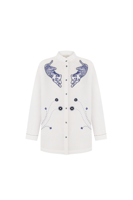 Tiger Burning Bright Shirt in White