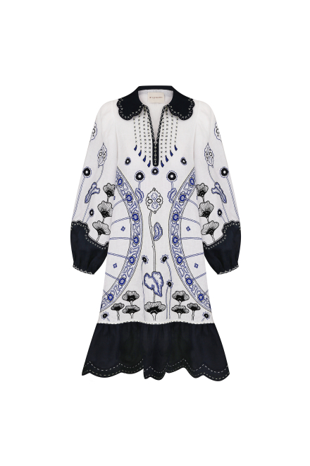 Tiger Burning Bright Short Dress in White