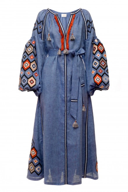 Mosa Midi Dress in Lavander Blue