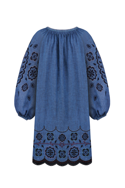 Poplar Short Dress in Jeans Blue