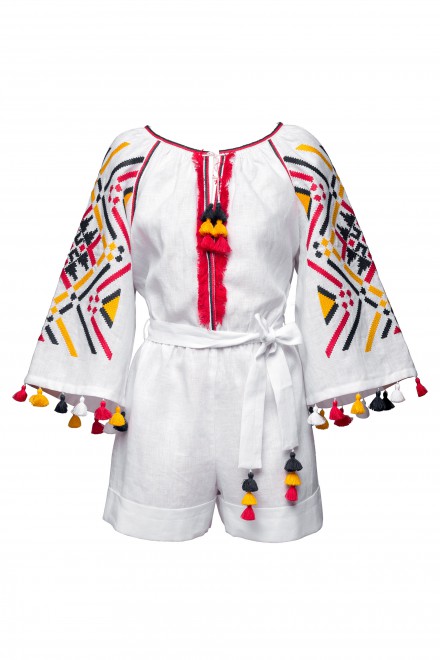 Gia Short Playsuit in White