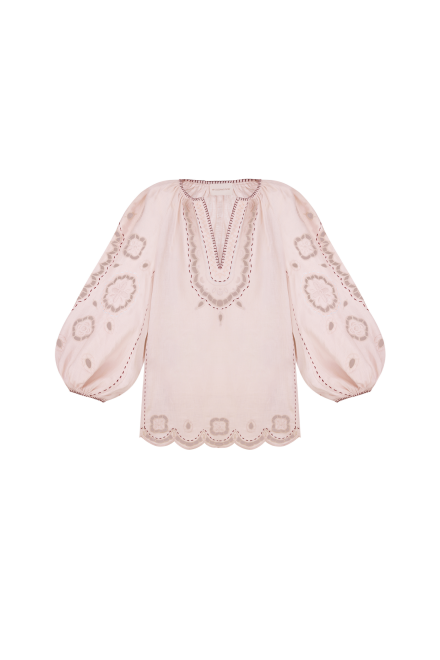 Merezhivo Long Blouse in Nude