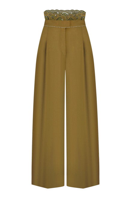 Merezhivo Pants in Golden Green
