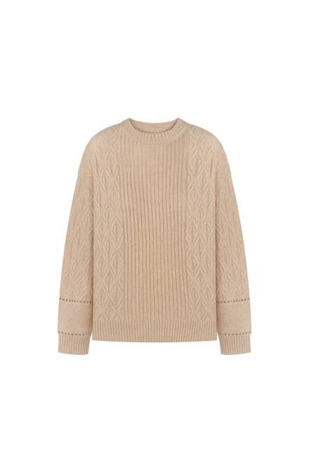Hygge Sportic Style Jumper in Natural Beige