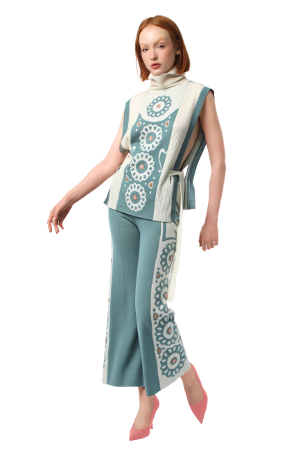 Daisy pants in Sage - White ice