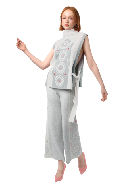Daisy pants in Light grey - White ice
