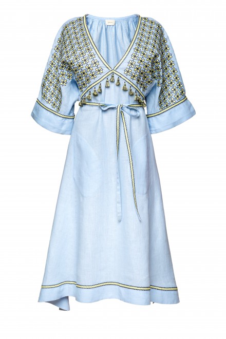 Greece Midi Dress in Light Blue
