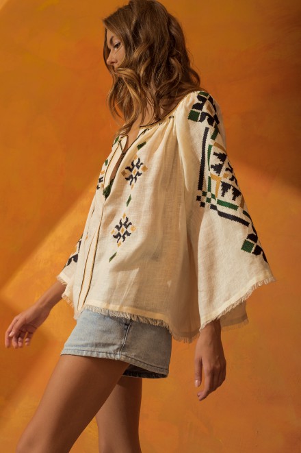 Provence Blouse in Ivory