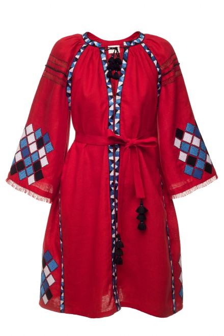 Inka Short Dress in Red