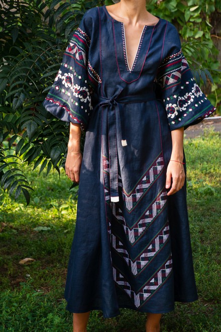Etna Long Dress in Blue