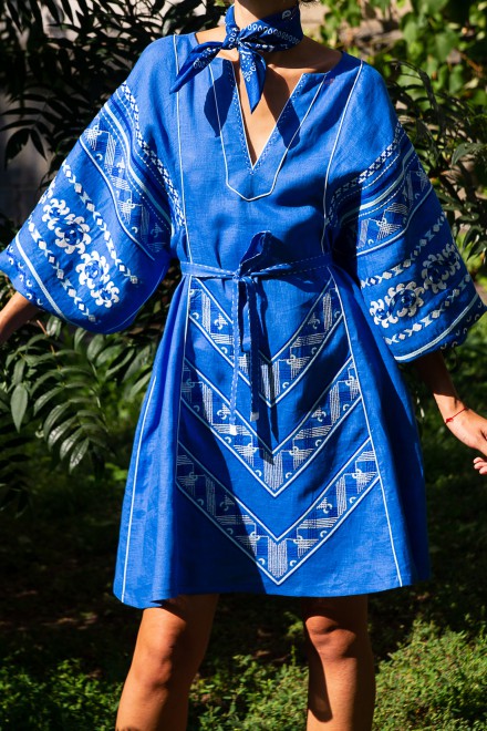 Etna Short Dress in Bright Blue