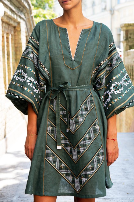 Etna Short Dress in Pale Green