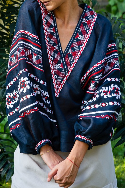 Etna Blouse in Navy Blue