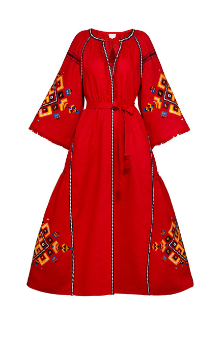 Pangaea Midi Dress In Red