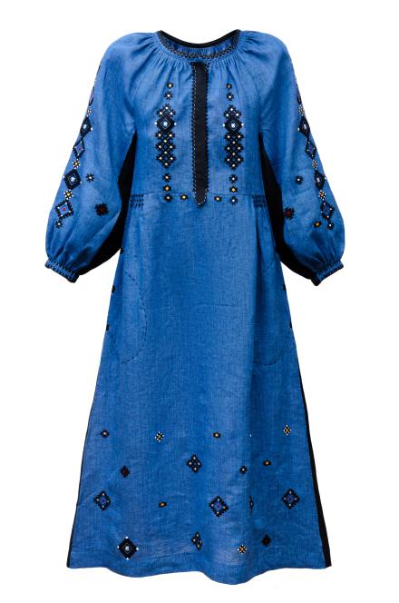 Striy midi dress in Denim Blue