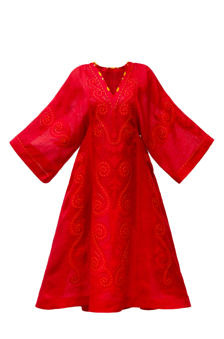 Solar midi dress in Red